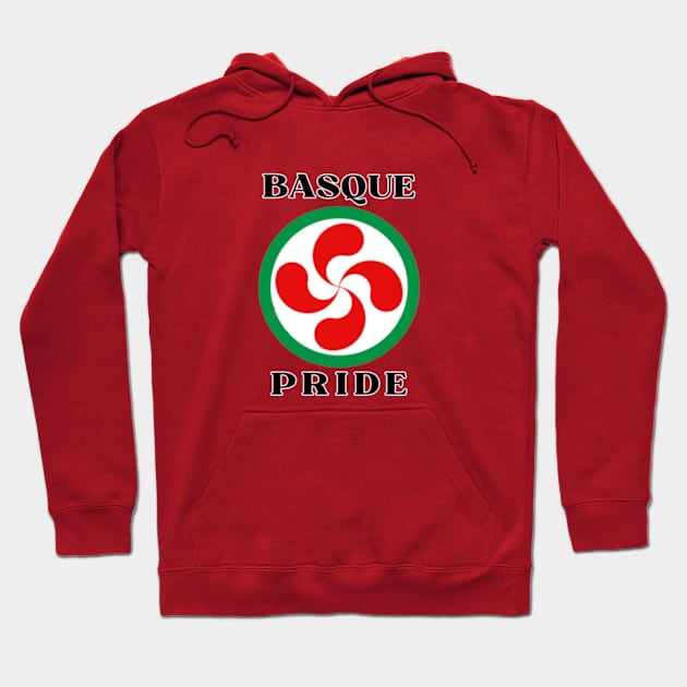 Basque Pride - Lauburu The Basque Cross Hoodie by Desert Owl Designs